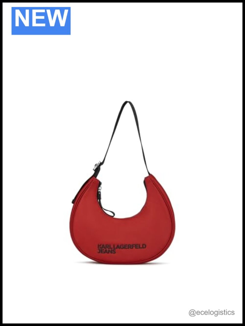 Nylon Moon Bag, Zipper Closure, Shoulder Strap, Medium